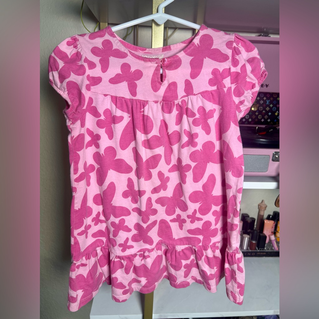 Oshkosh Pink Butterfly Tunic Top 5t